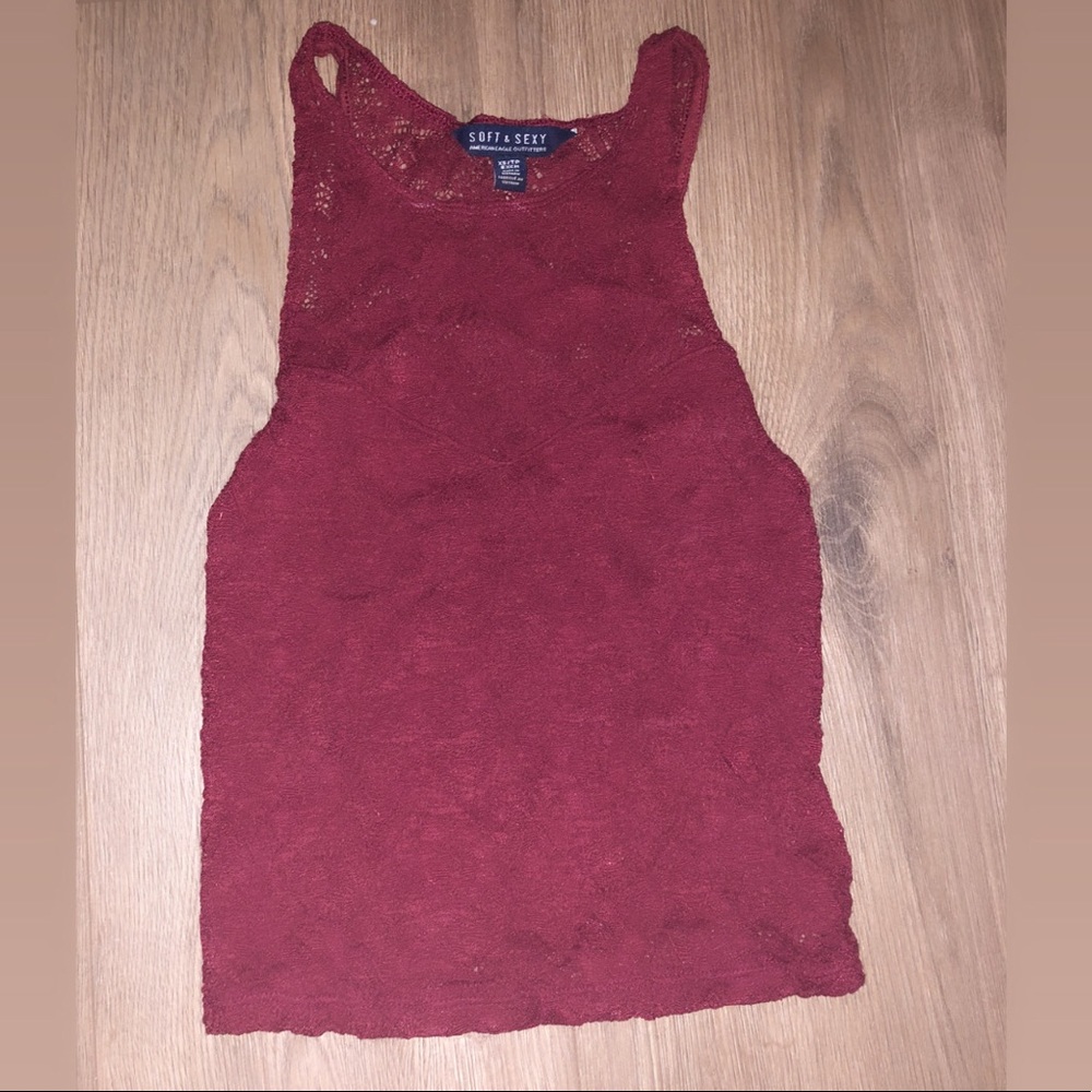 Burgundy laced top